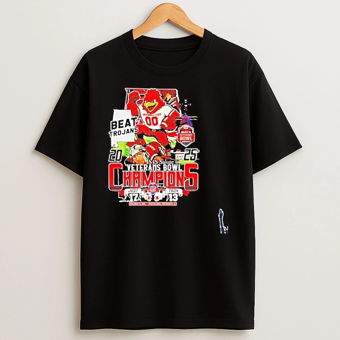 Beat Trojans 2025 Veterans Bowl Champions Mascot T Shirt