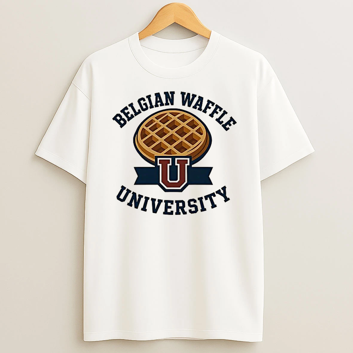 Belgian Waffle University Logo T Shirt