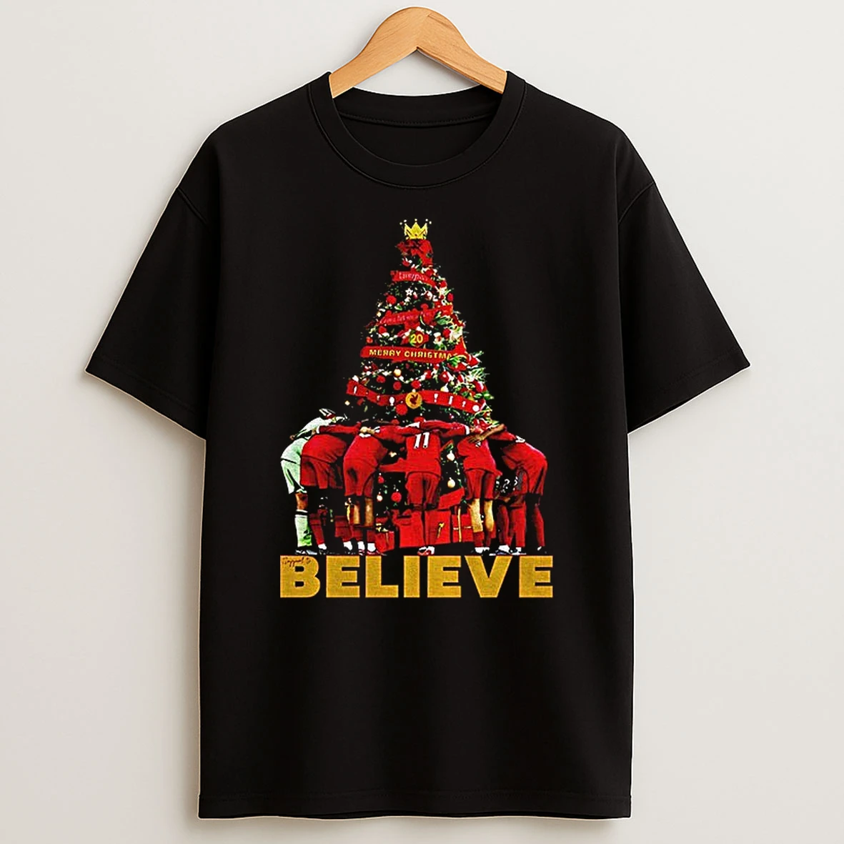 Believe Liverpool Fc Christmas Tree Merry Christmas 2025 T Shirt