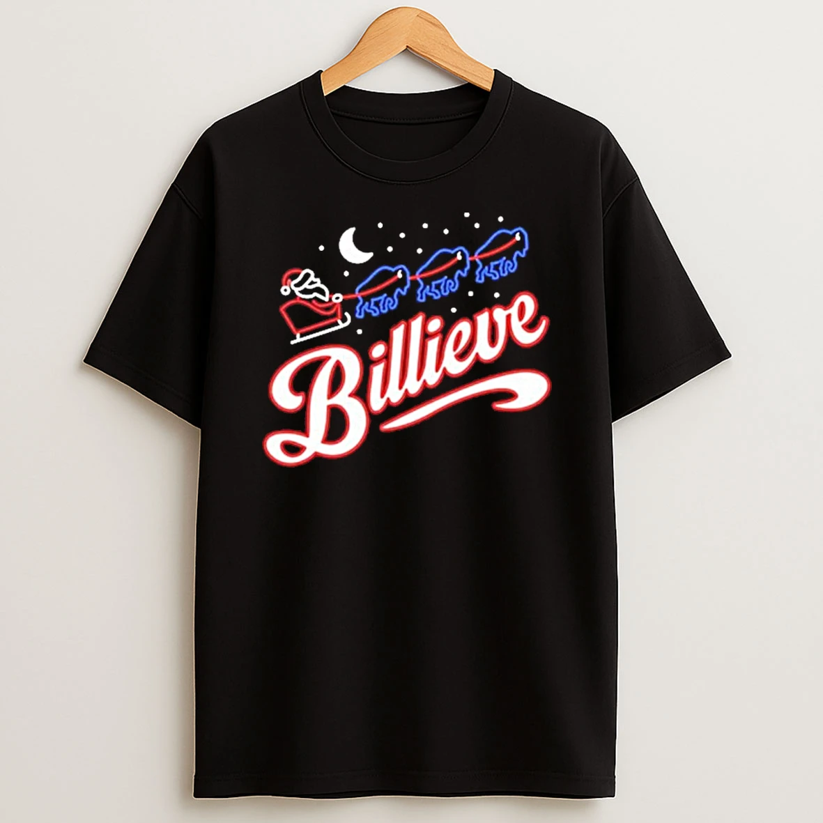 Bellieve Santa Reindeer Buffalo Bills T Shirt