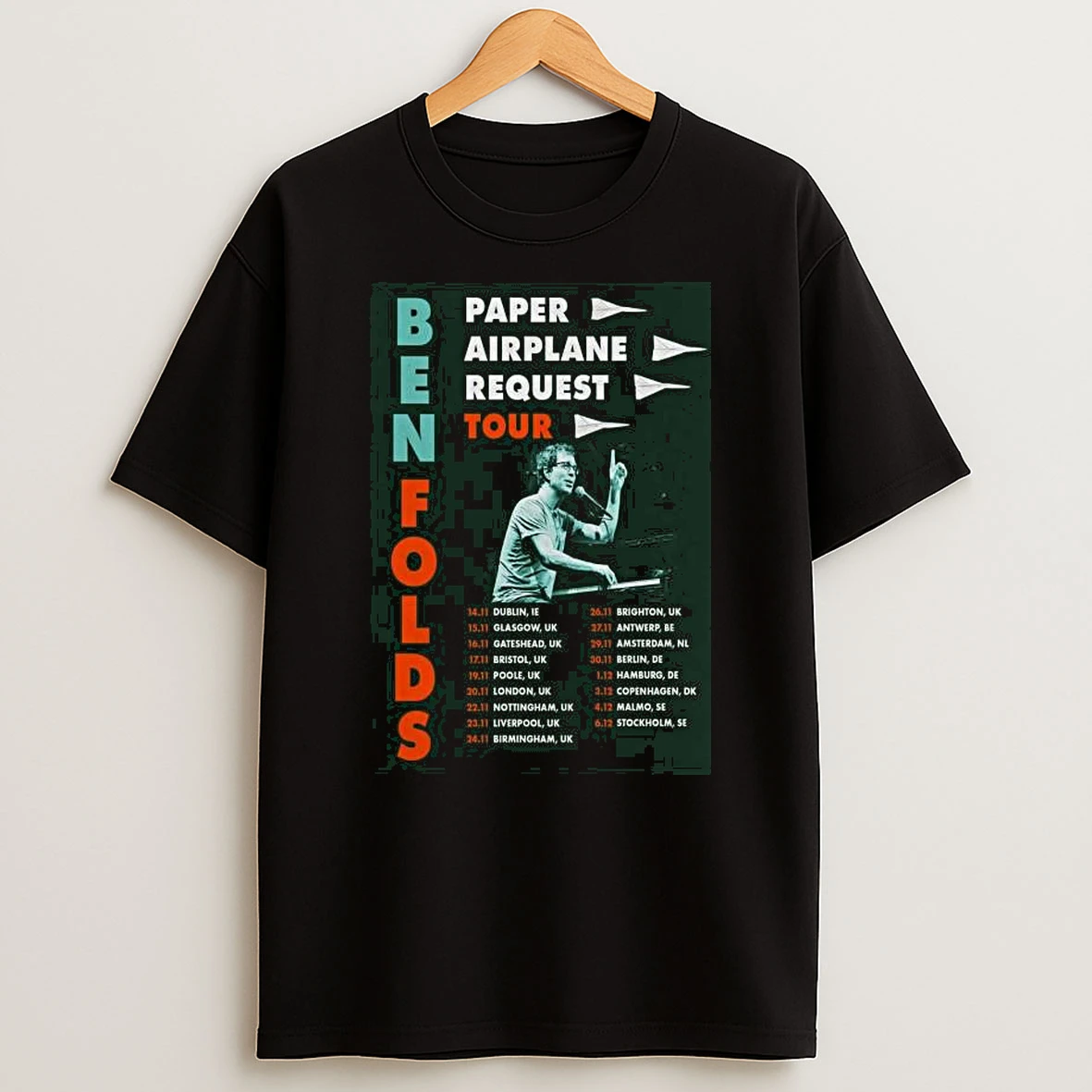 Ben Folds Paper Airplane Request Tour 2025 T Shirt