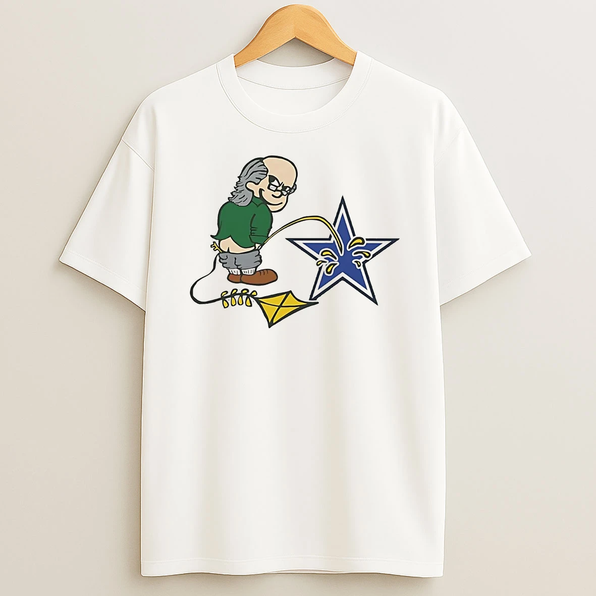 Ben Franklin Whizzing On The Dallas Cowboys T Shirt