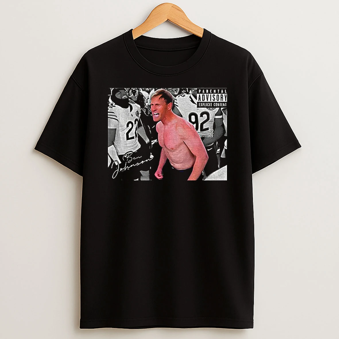 Ben Johnson Chicago Bears Football Parental Advisory Explicit Content Photo T Shirt