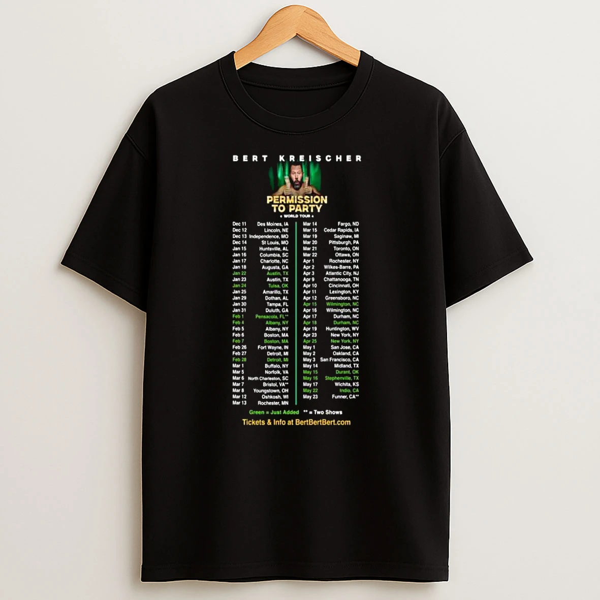 Bert Kreischer World Tour 2026 T Shirt