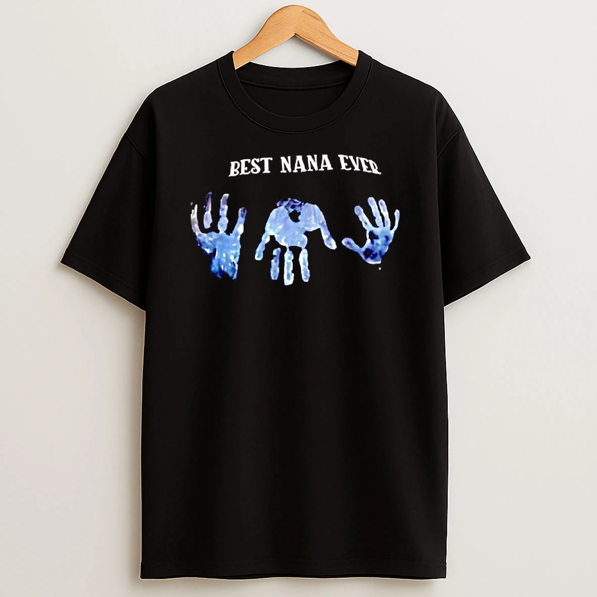 Best Nana Ever White Handprints Graphic T Shirt