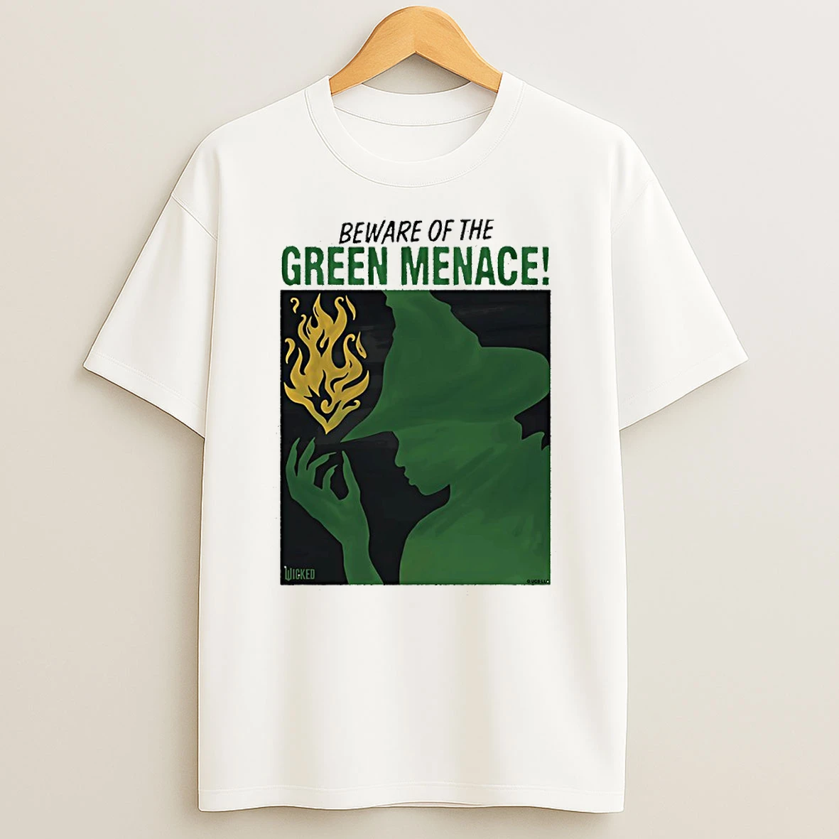 Beware Of The Green Menace Elphaba Wicked Circle T Shirt