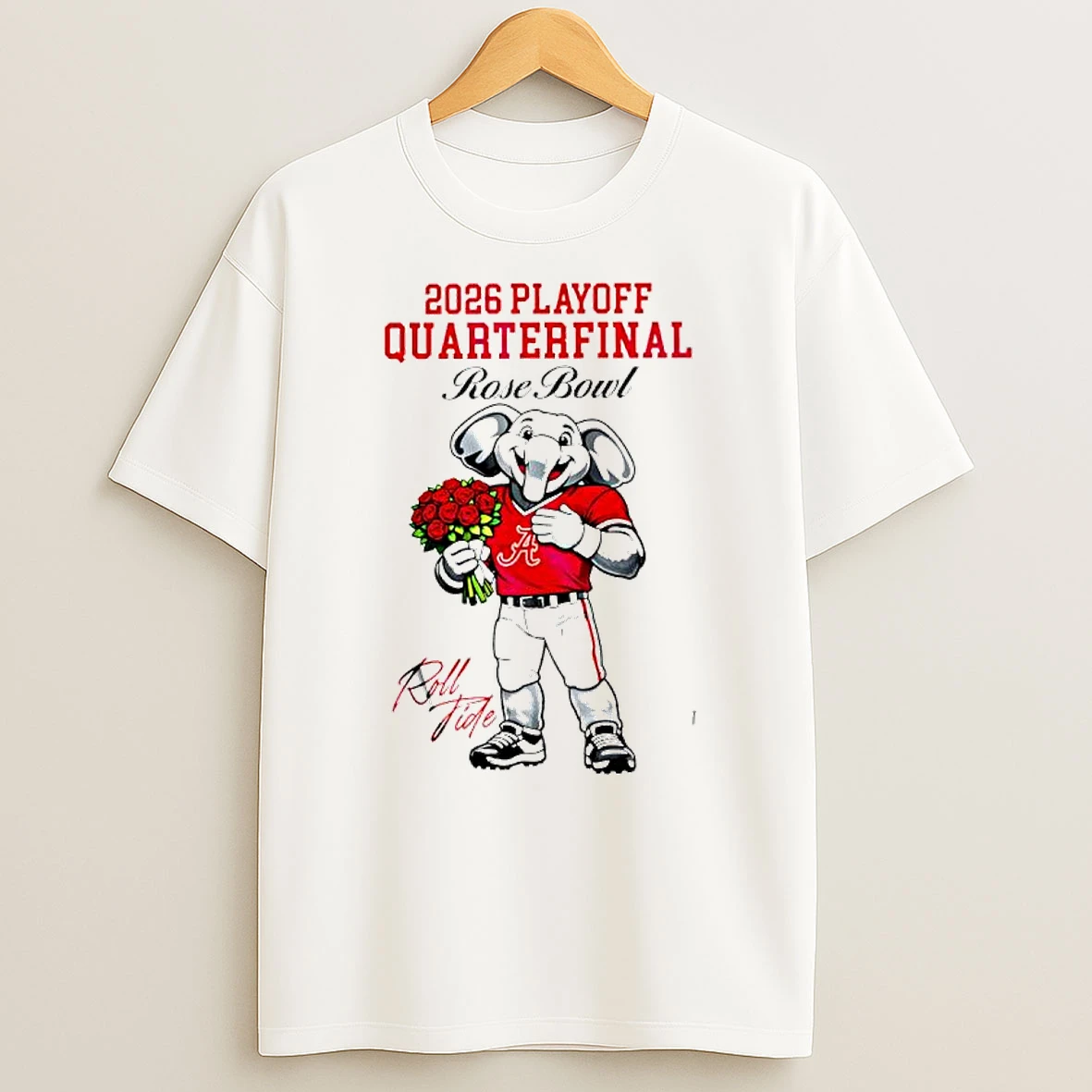 Big Al Alabama Crimson Tide Mascot 2026 Playoff Quarterfinal Rose Bowl T Shirt