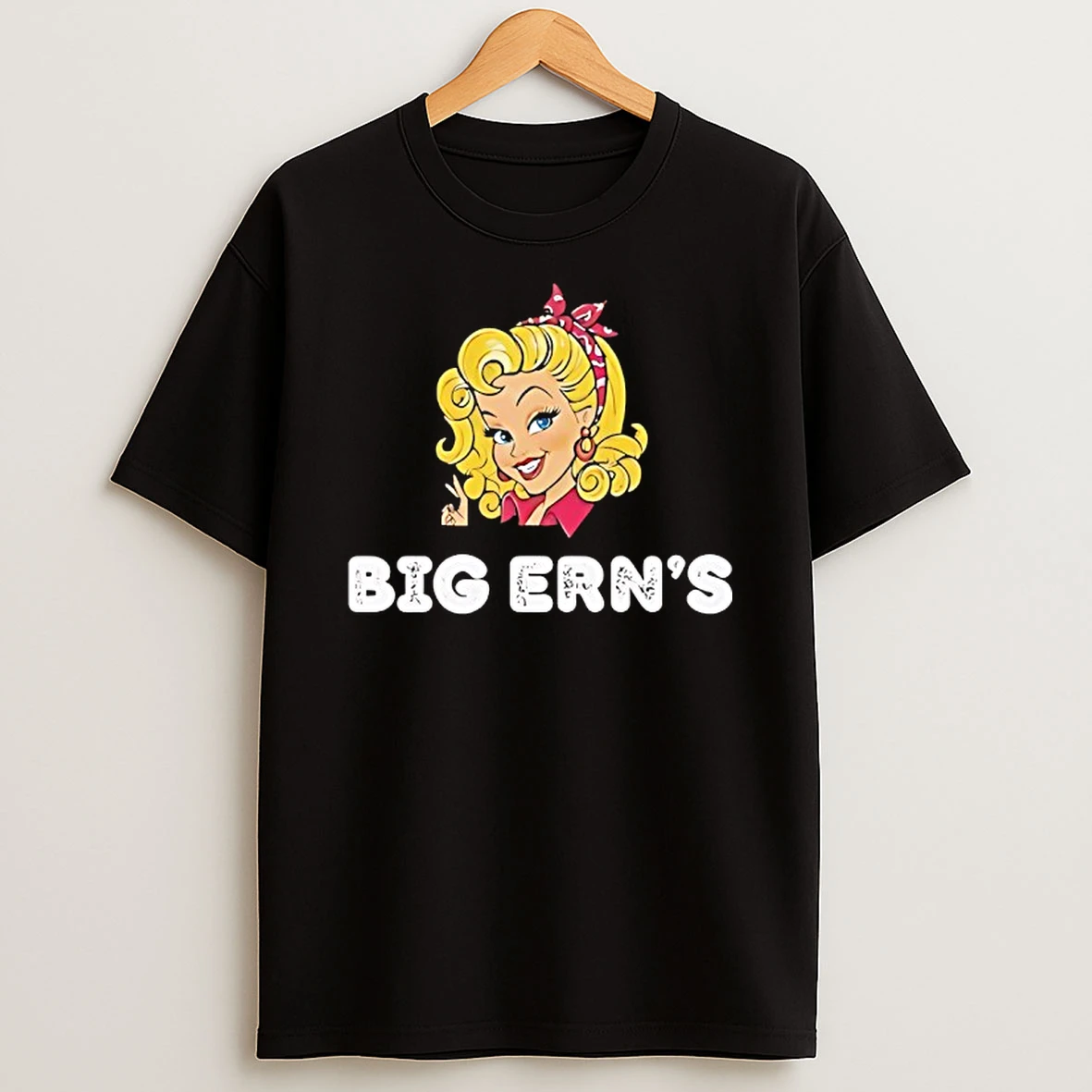 Big Erns Blonde Pinup Face Retro T Shirt