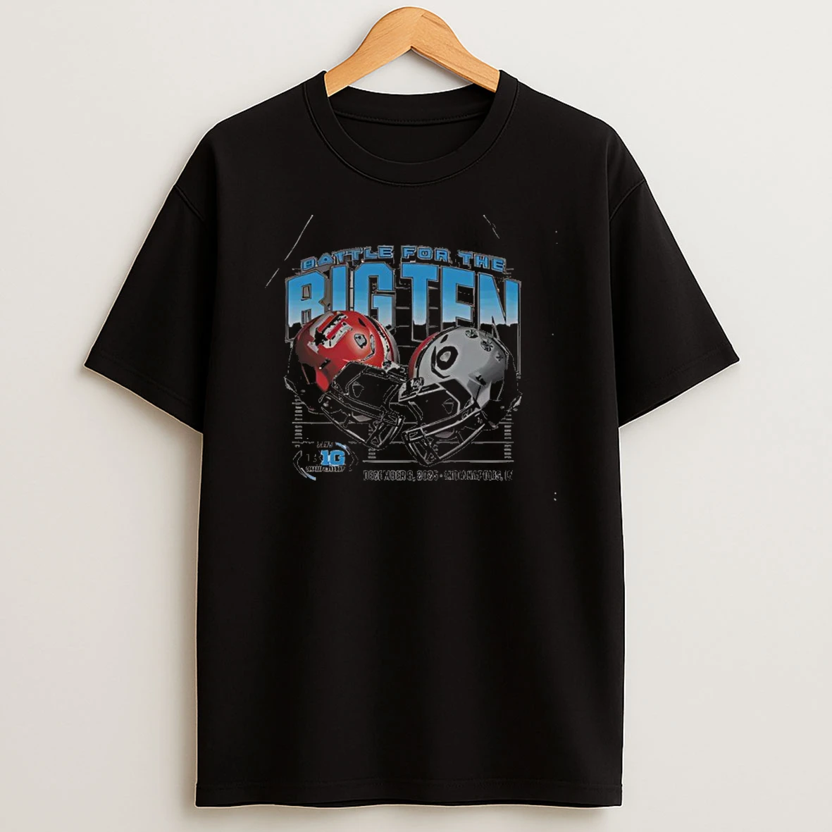 Big Ten Ash Homefield 2025 Championship Head To Head Helmet T Shirt