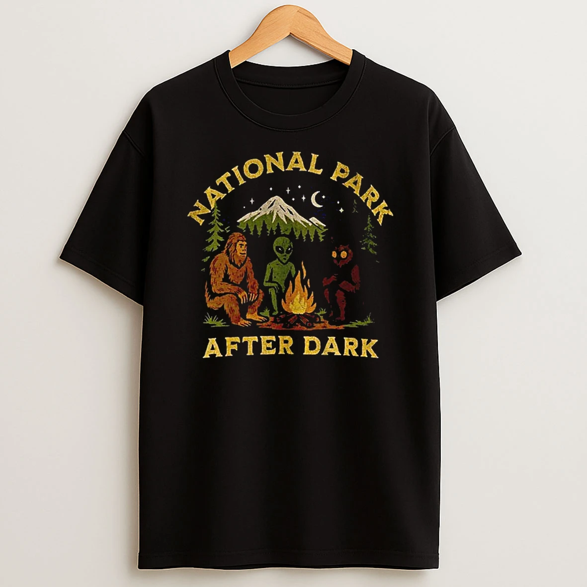 Bigfoot Mothman Alien National Park After Dark T Shirt