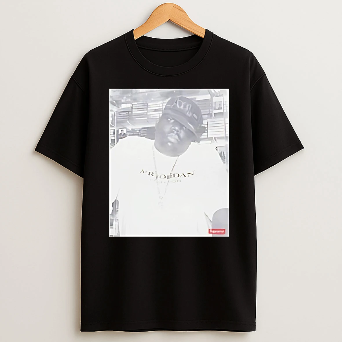 Biggie Smalls Wearing Supreme X Air Jordan Tee The Notorious Big T Shirt