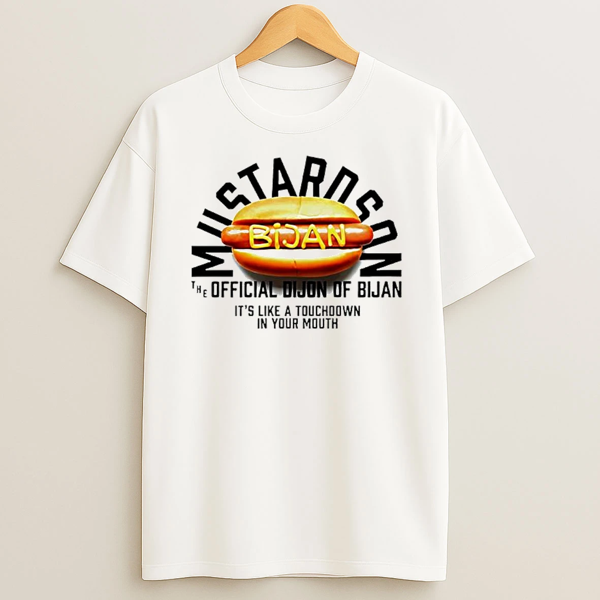 Bijan Mustardson Hot Dog Dijon Mustard T Shirt