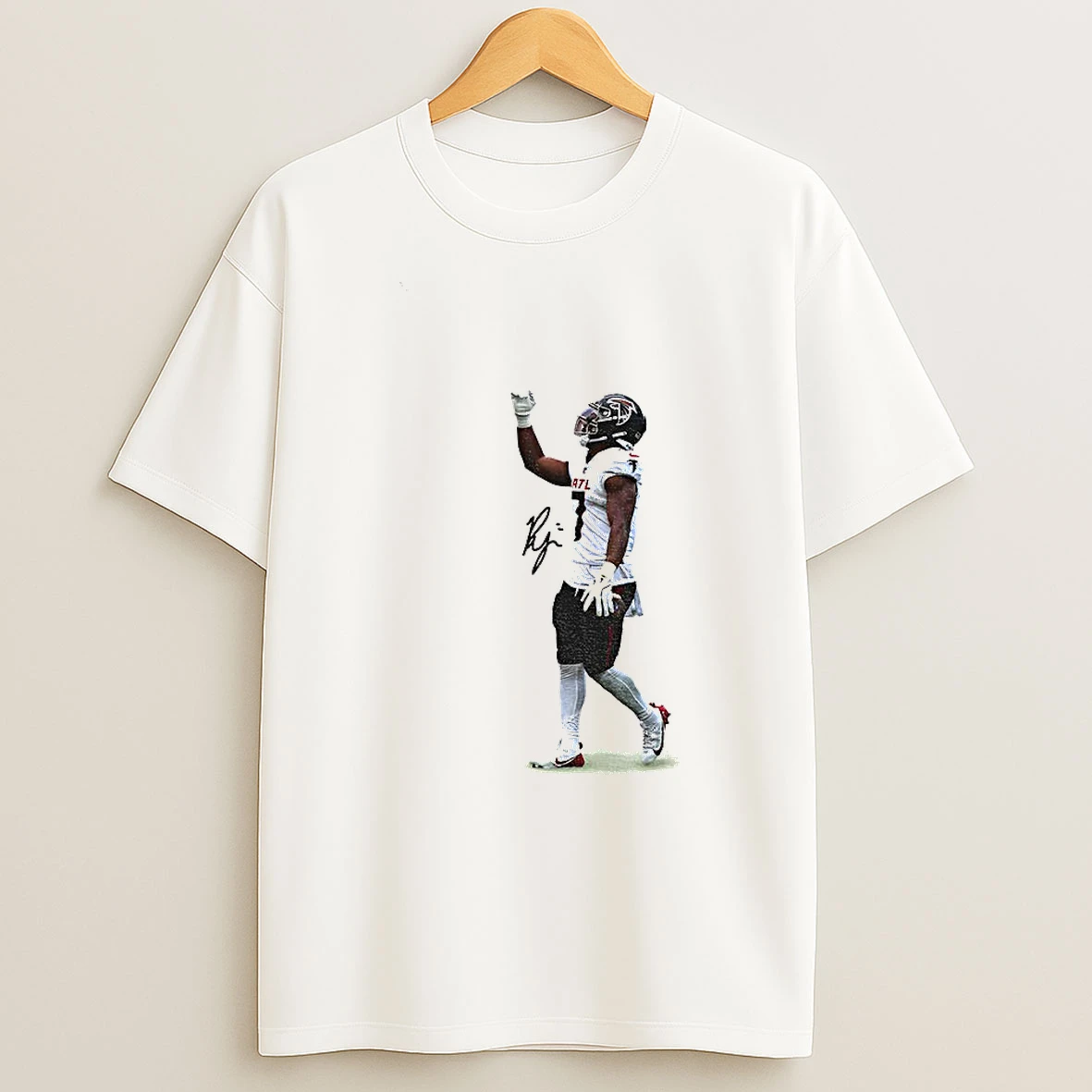 Bijan Robinson Atlanta Falcons Nfl 2025 Football Signature T Shirt