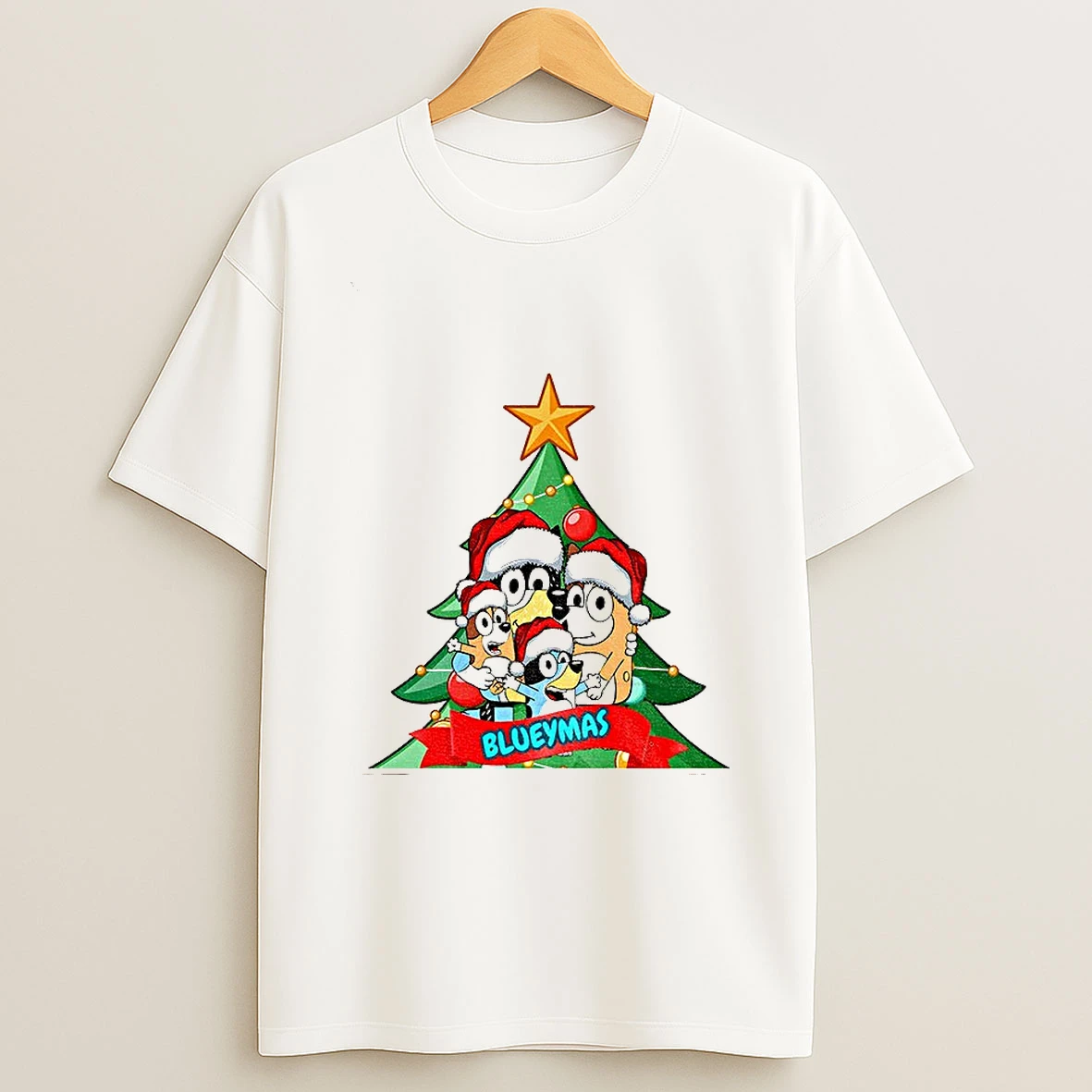 Bluey Family Christmas Tree Blueymas Merry Christmas T Shirt