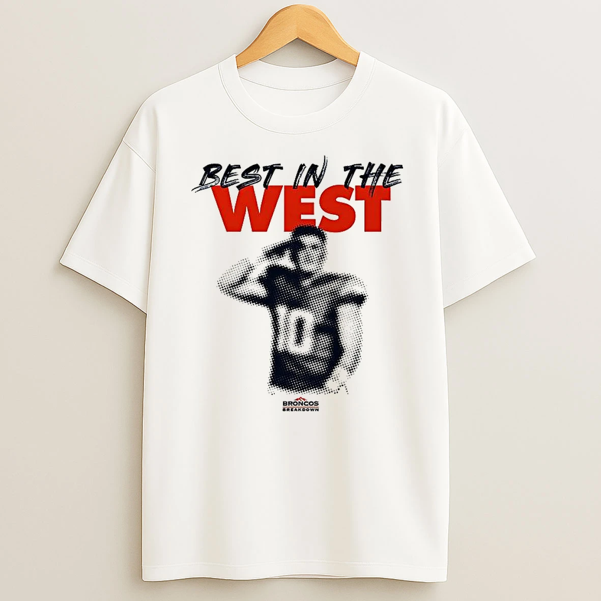 Bo Nix Denver Broncos Best In The West Champs Halftone T Shirt