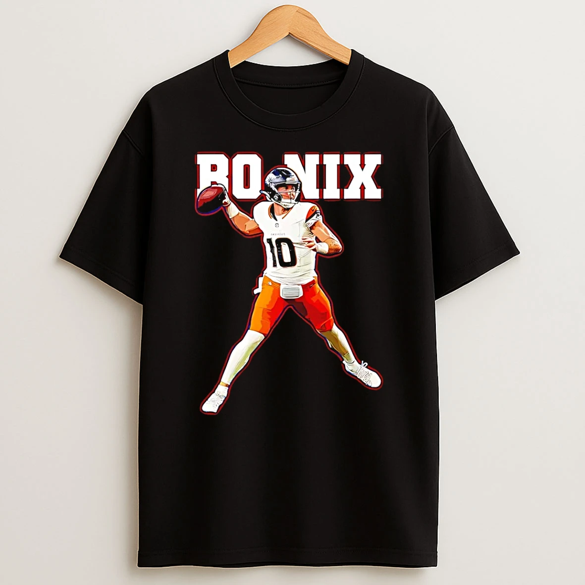 Bo Nix Denver Broncos No 10 Cartoon Signature T Shirt