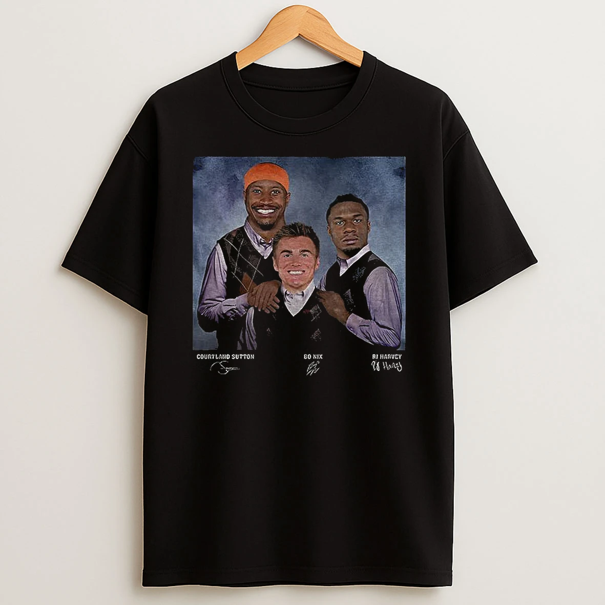 Bo Nix Rj Harvey Courtland Sutton Football Denver Step Bros T Shirt