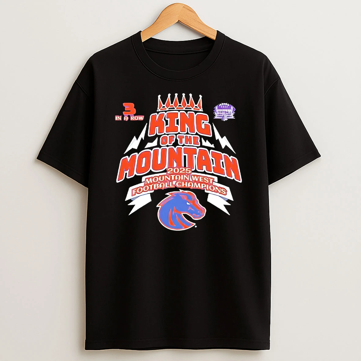 Boise State Broncos 2025 Mountain West Champions King Of The Mountain T Shirt