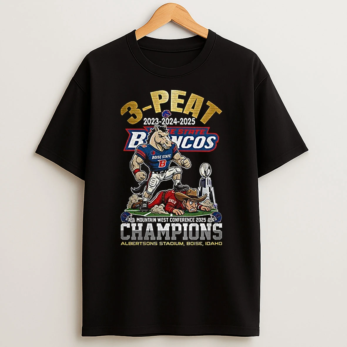 Boise State Broncos 2025 Mountain West Conference Champions 3 Peat 2023 2025 T Shirt
