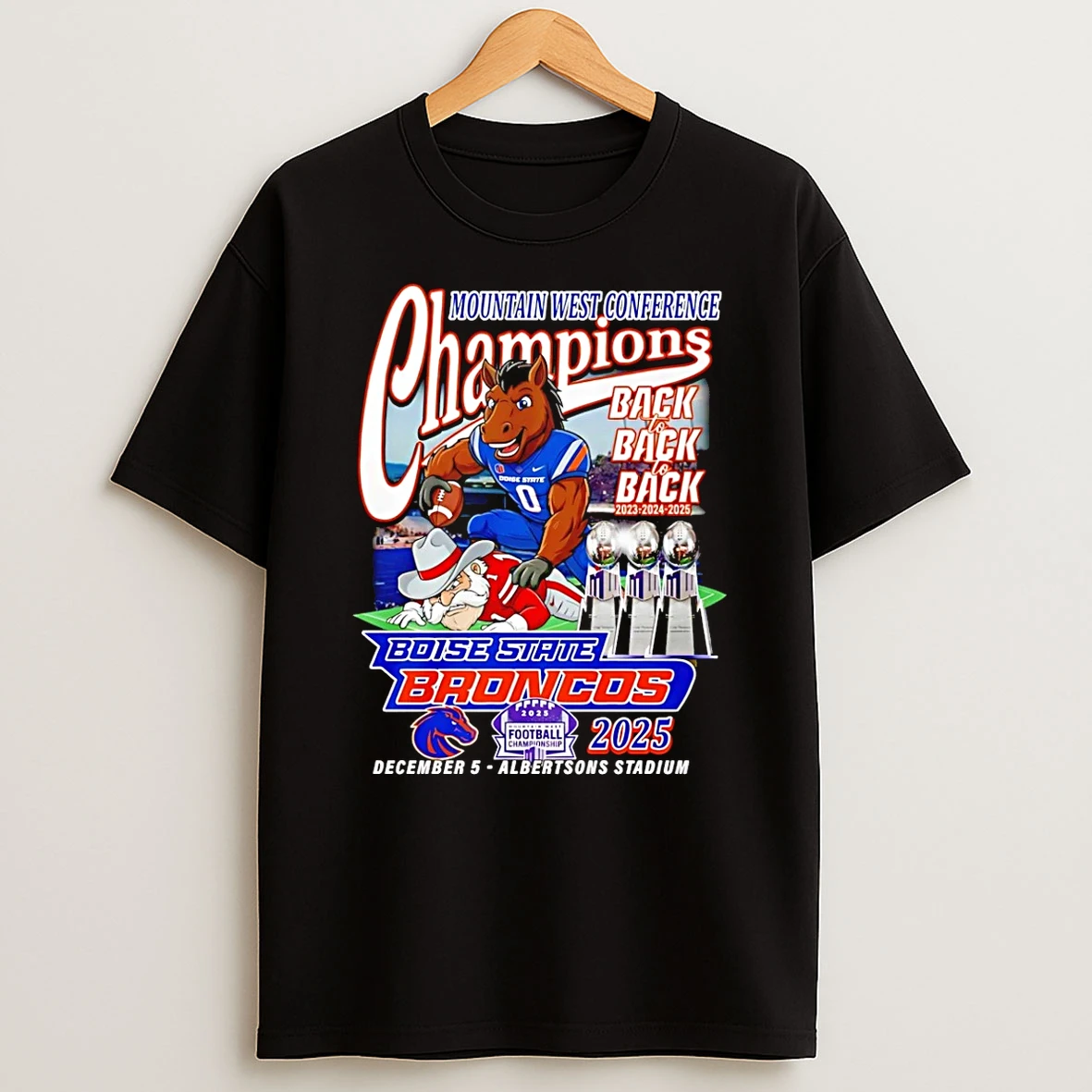 Boise State Broncos 2025 Moutain West Champions Mascot T Shirt
