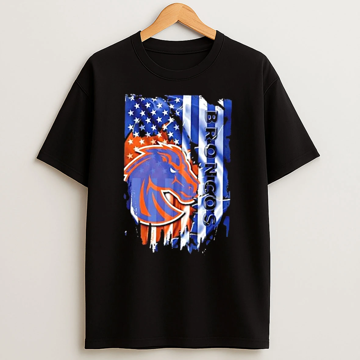 Boise State Broncos Football X American Flag T Shirt