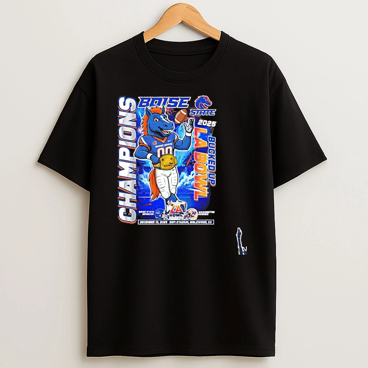 Boise State Broncos Mascot 2025 Bucked Up La Bowl Champions T Shirt