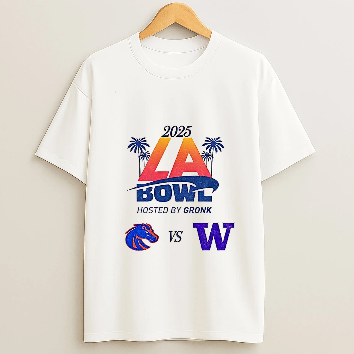 Boise State Broncos Vs Washington Huskies Football 2025 La Bowl Matchup T Shirt