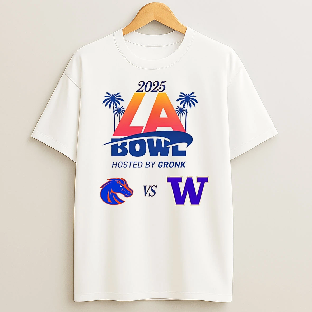 Boise State Broncos Vs Washington Huskies 2025 La Bowl T Shirt