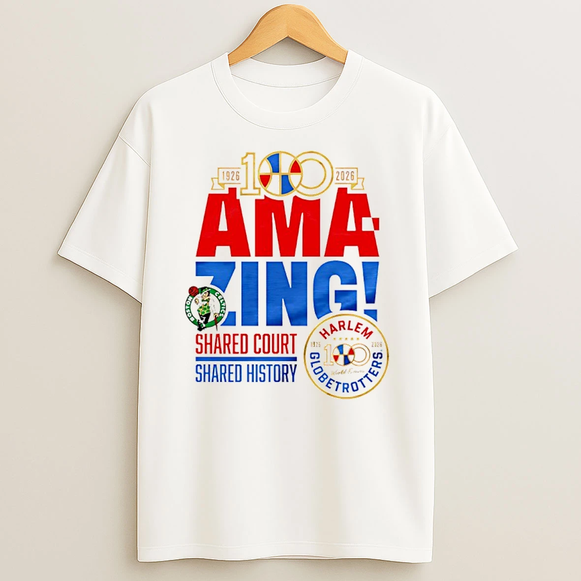 Boston Celtics X Harlem Globetrotters Amazing 100 Year 1926 2026 T Shirt