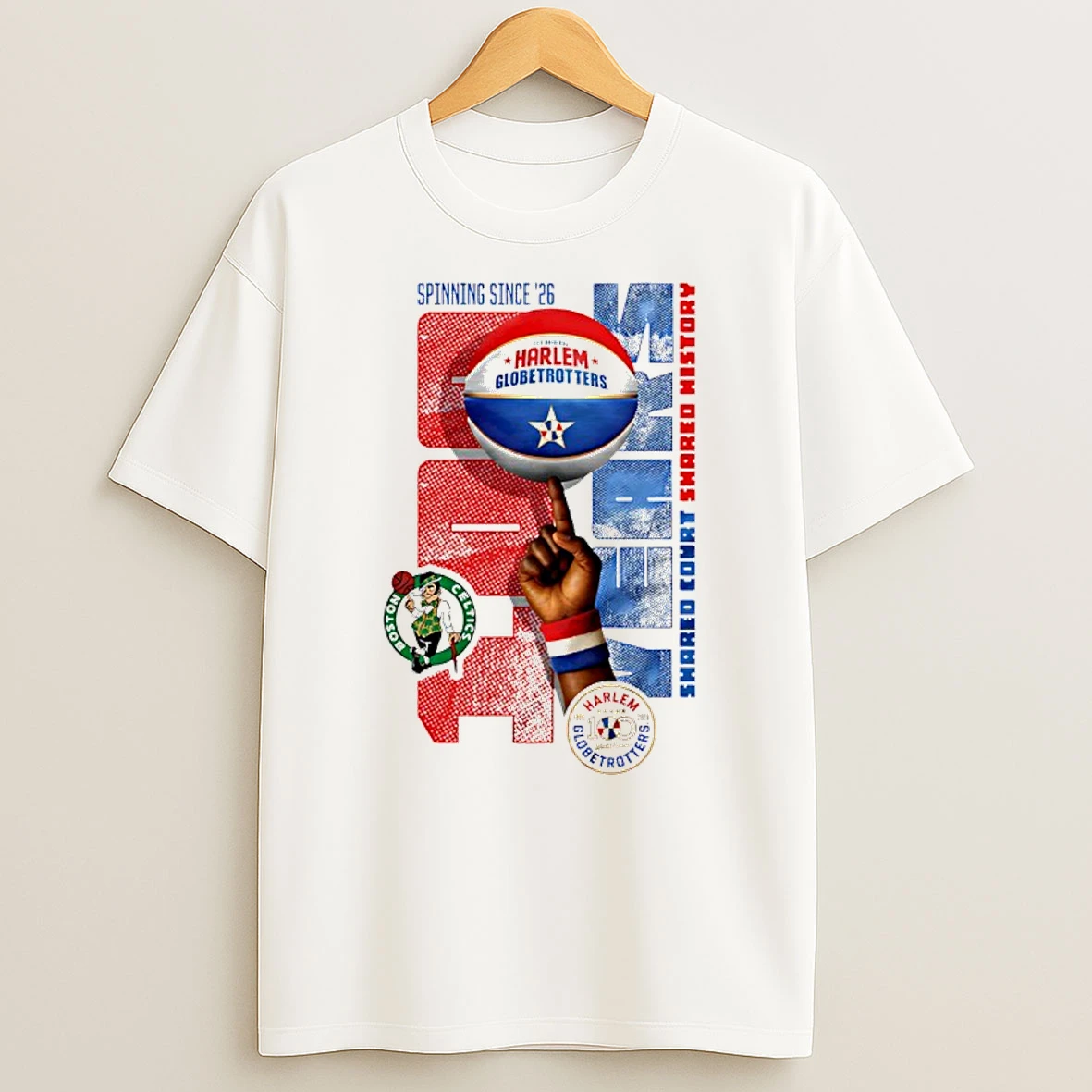 Boston Celtics X Harlem Globetrotters Spinning Since 26 T Shirt