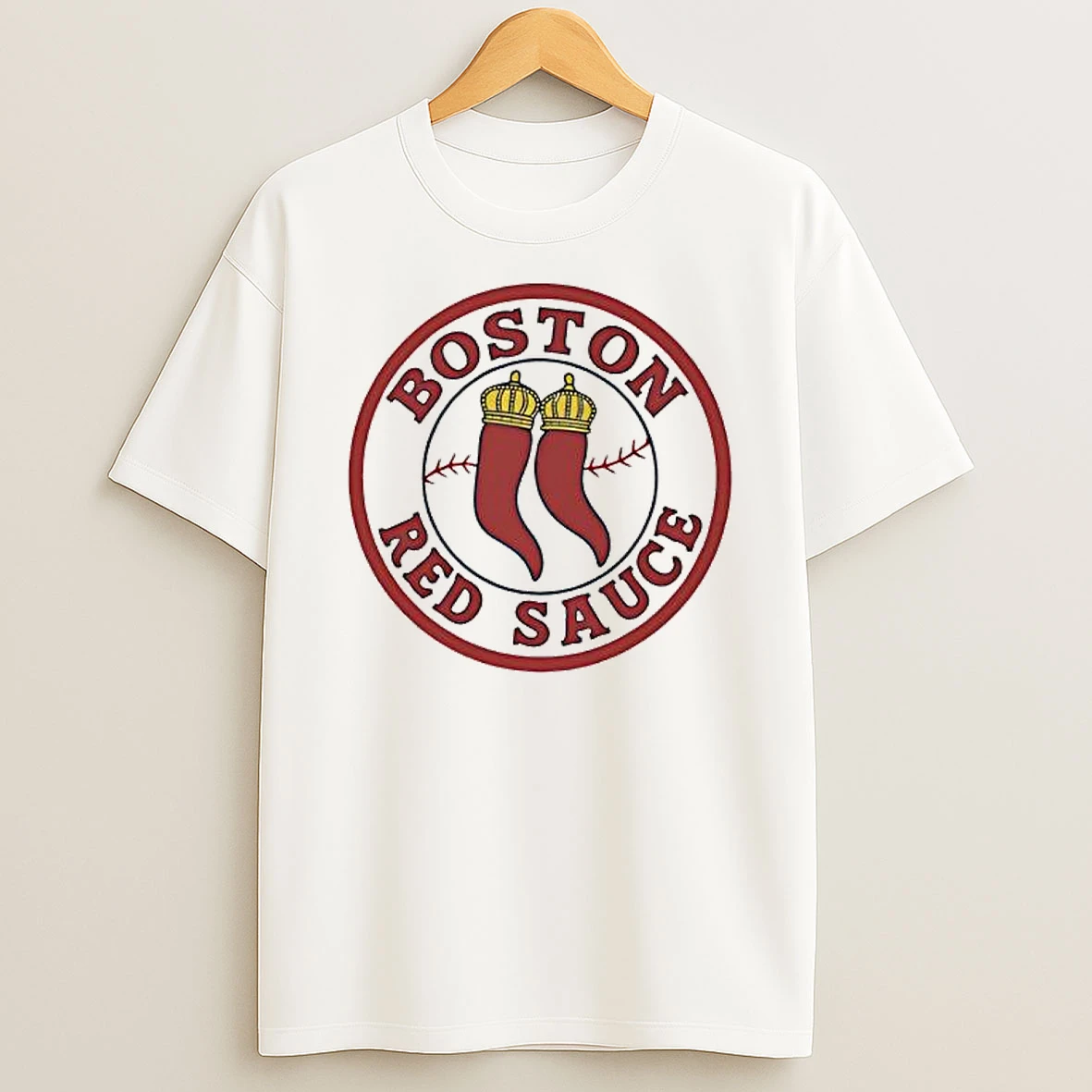 Boston Red Sauce Red Chili Peppers Logo T Shirt