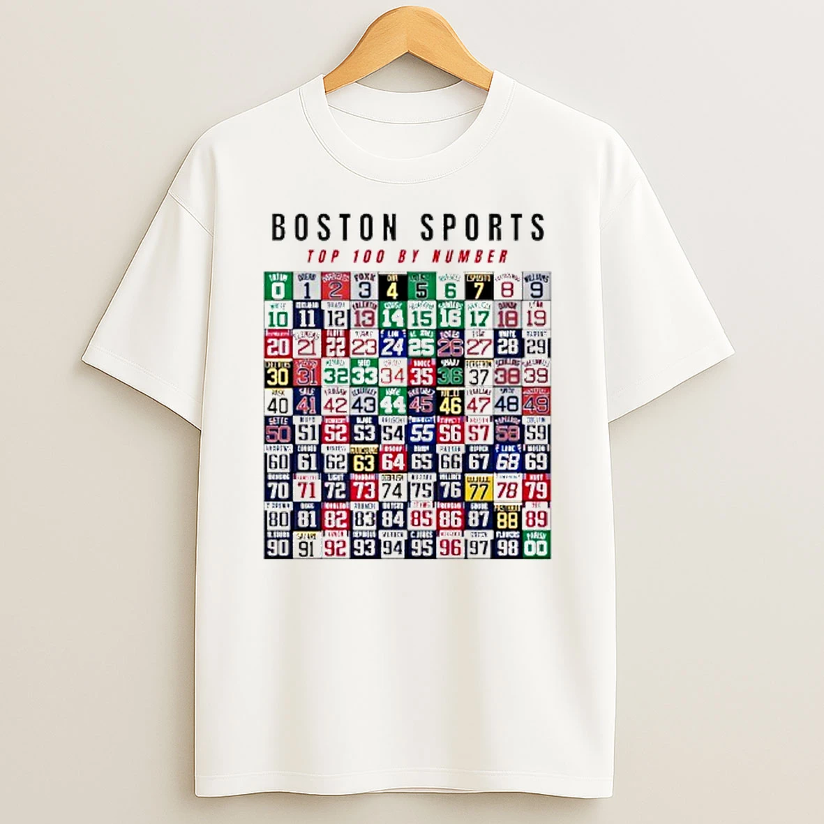 Boston Sports Top 100 By The Numbers T Shirt