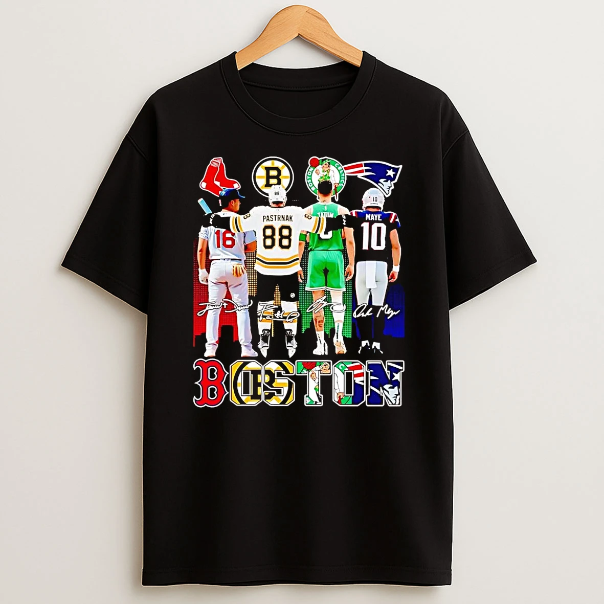 Boston Sports Teams Players Signatures T Shirt