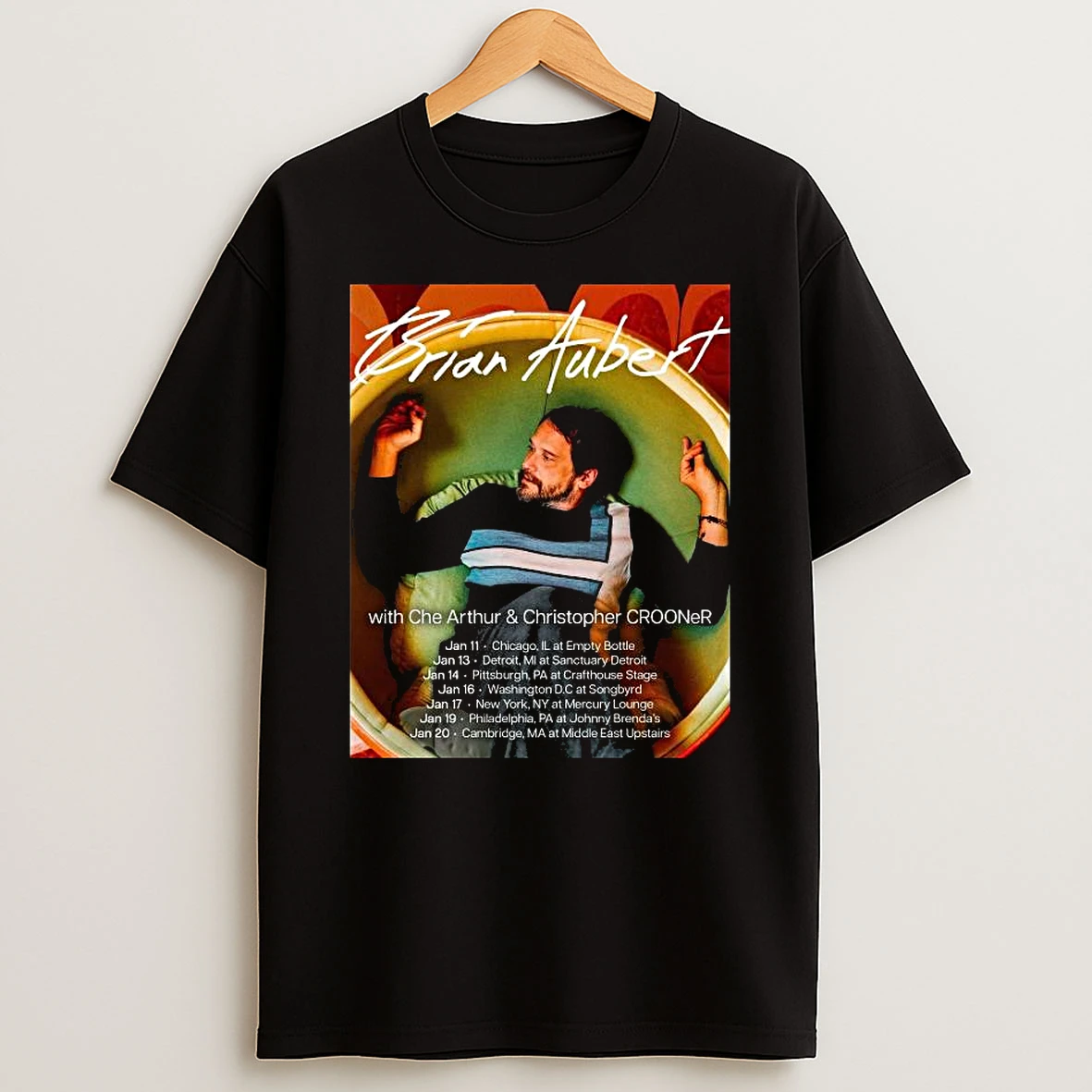 Brian Aubert With Che Arthur Christopher Crooner January Tour 2026 T Shirt