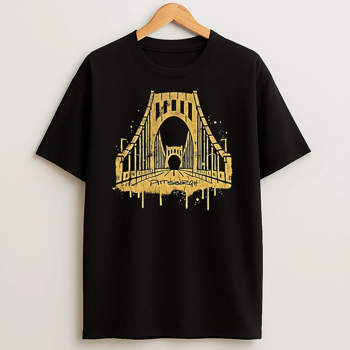 Bridge Graffiti Pittsburgh Steelers City Football Vintage T Shirt