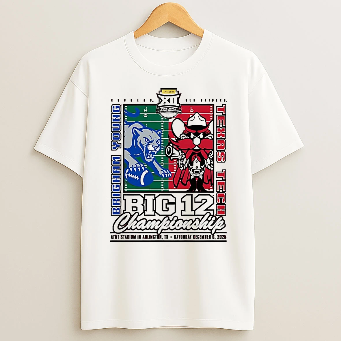 Brigham Young Vs Texas Tech Red Raiders Big 12 Championship 2025 T Shirt