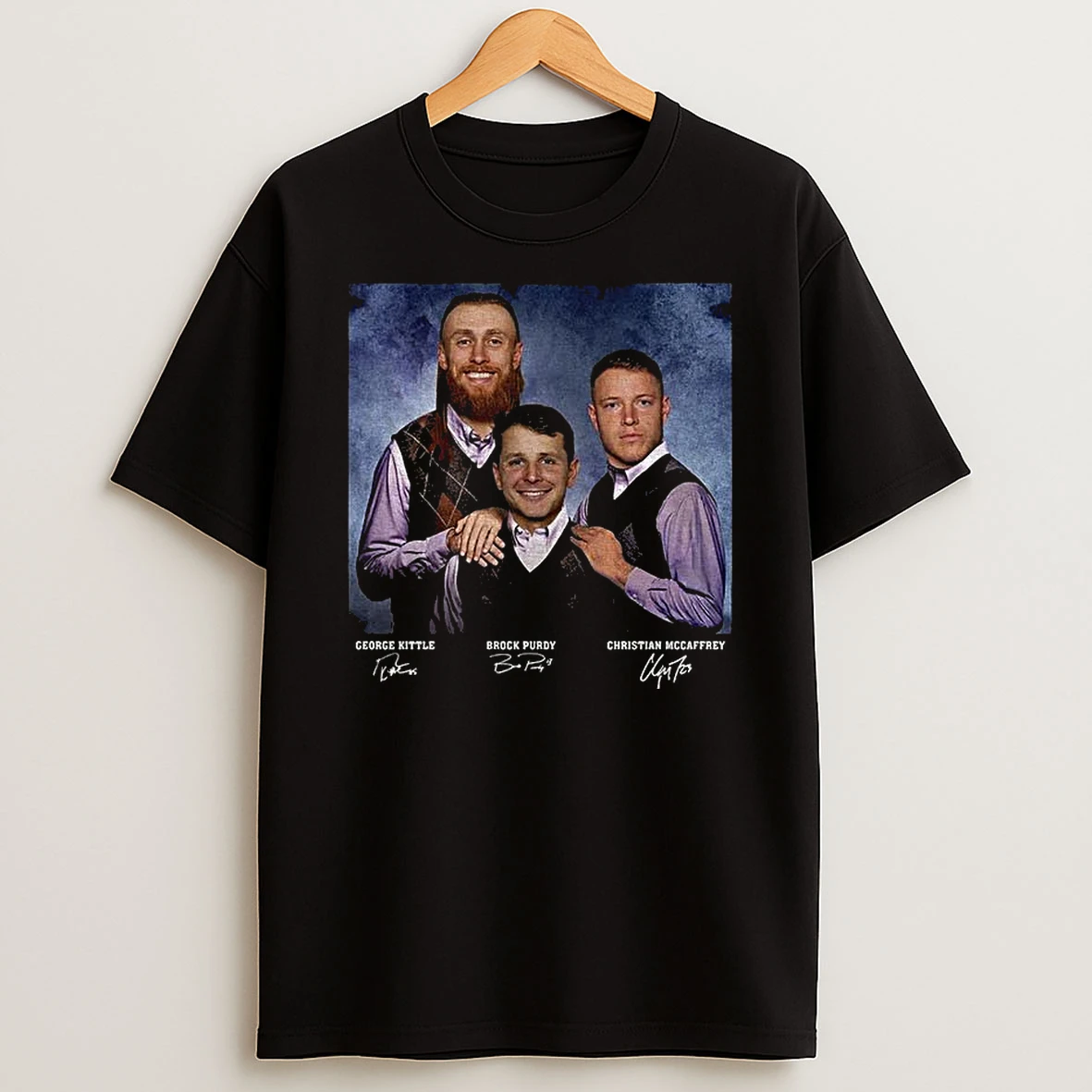 Brock Purdy Christian Mccaffrey George Kittle Football Signature San Francisco Step Bros T Shirt