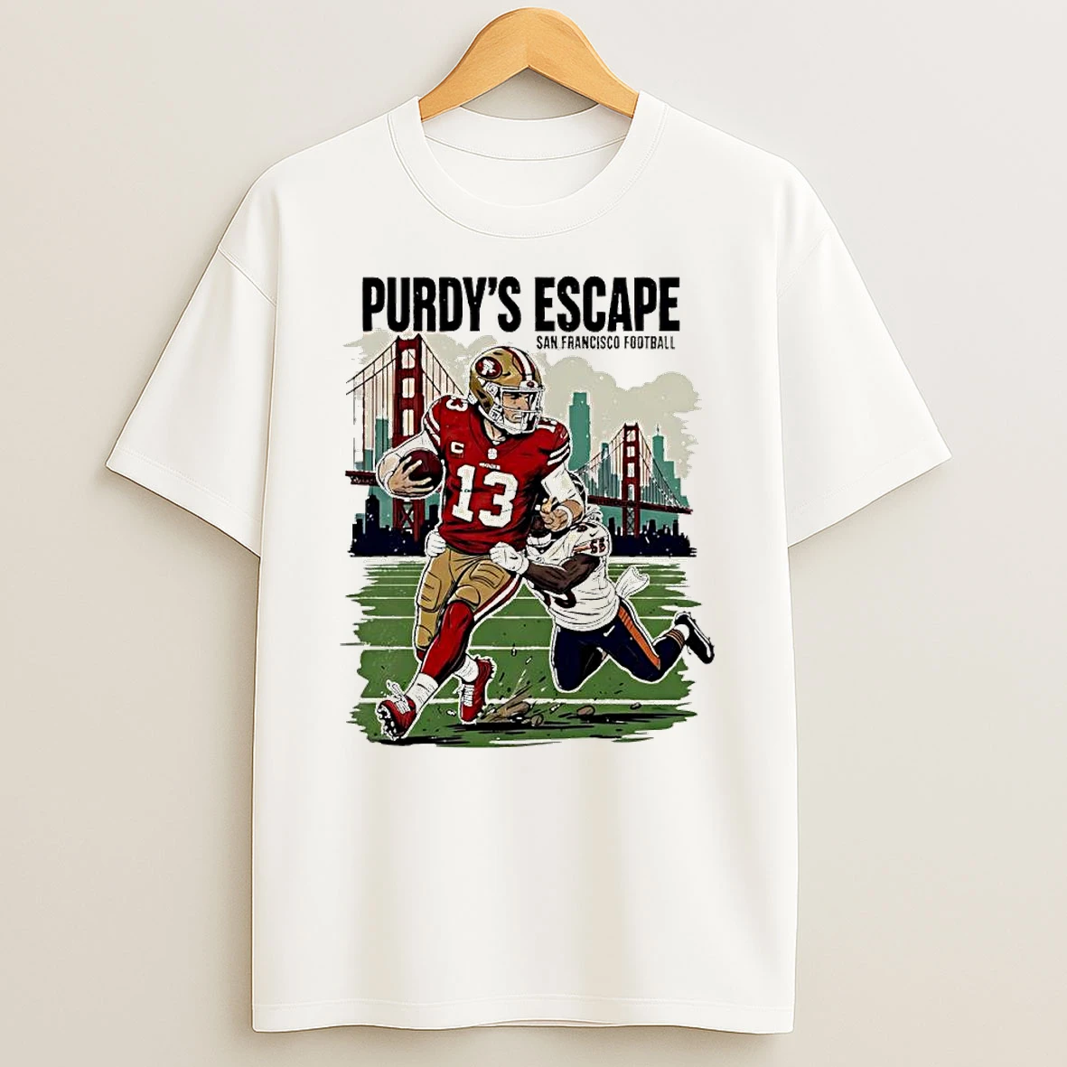 Brock Purdy Escape San Francisco 49ers Vs Chicago Bears T Shirt