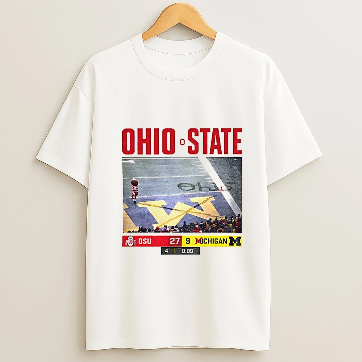 Brutus Ohio State Snow Fan Brutus Vs Michigan Game Day Erase The M T Shirt