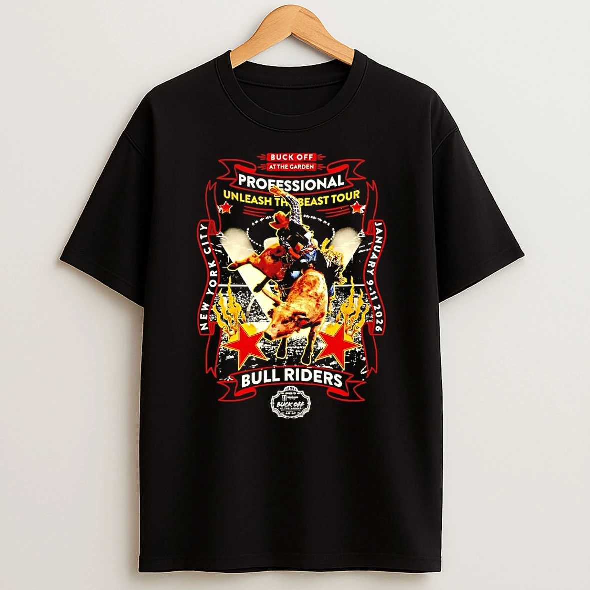 Buck Off At The Garden 2026 Bull Riders Retro T Shirt