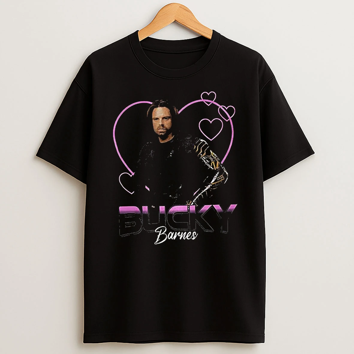 Bucky Barnes Hearts Graphic T Shirt