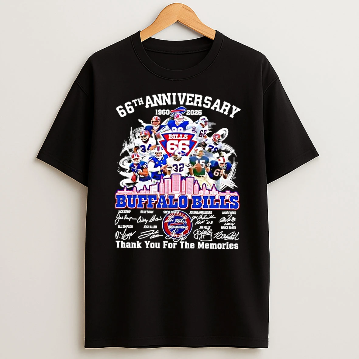 Buffalo Bills 1960 2026 66th Anniversary Thank For The Memories Signatures T Shirt