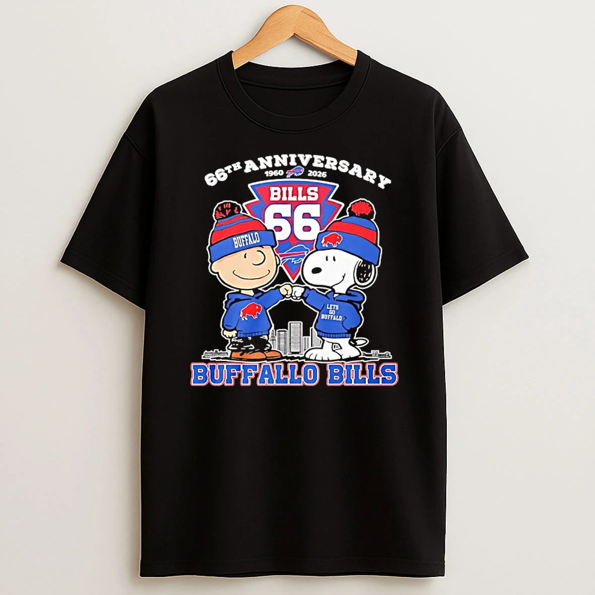 Buffalo Bills 66th Anniversary 1960 2026 Peanuts Characters T Shirt