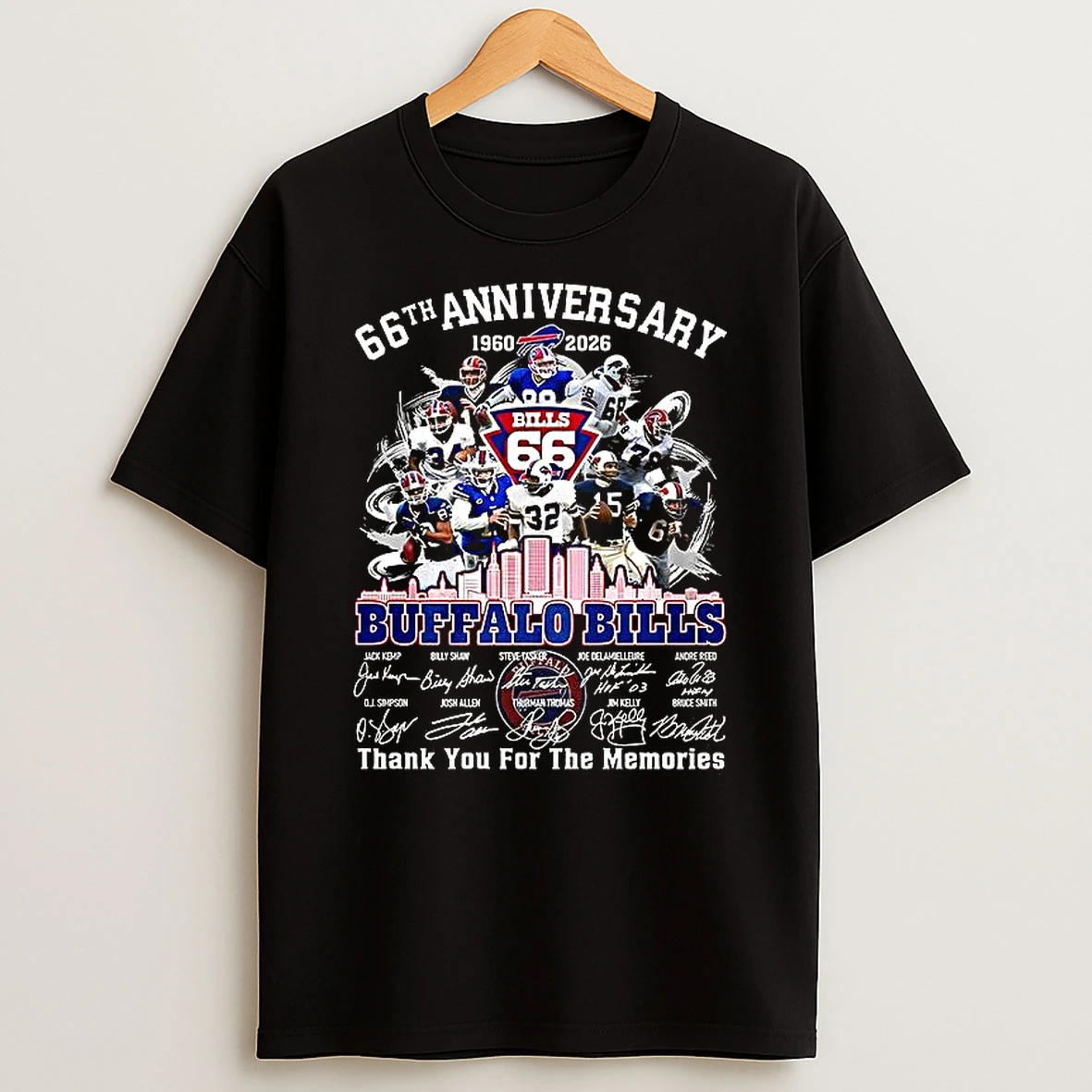 Buffalo Bills 66th Anniversary 1960 2026 Thank You For The Memories Signature T Shirt