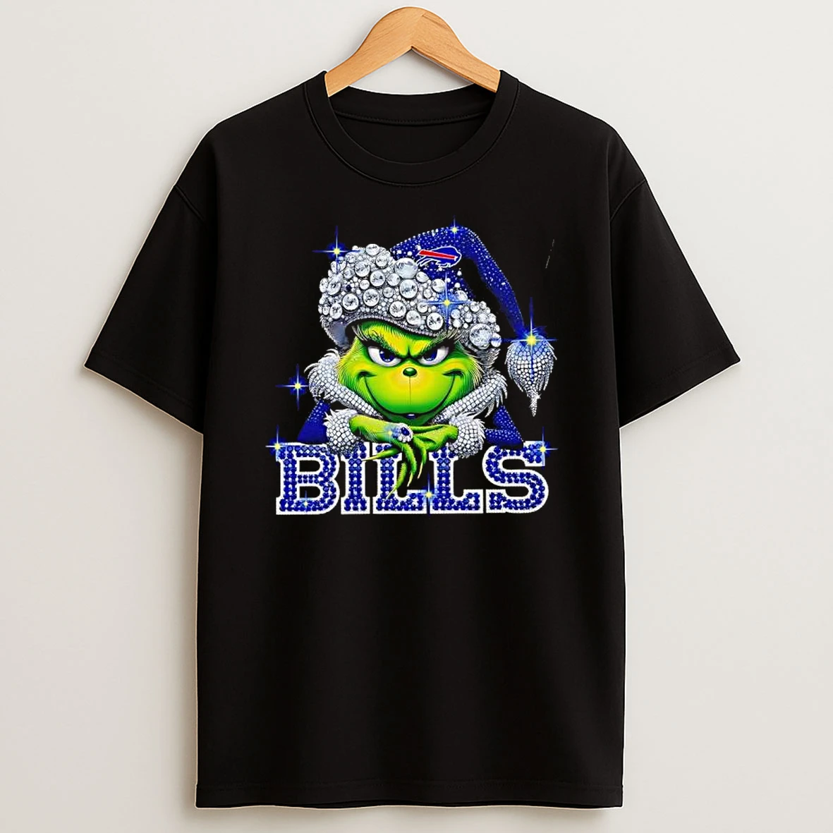 Buffalo Bills Grinch Christmas Bling Santa Hat T Shirt