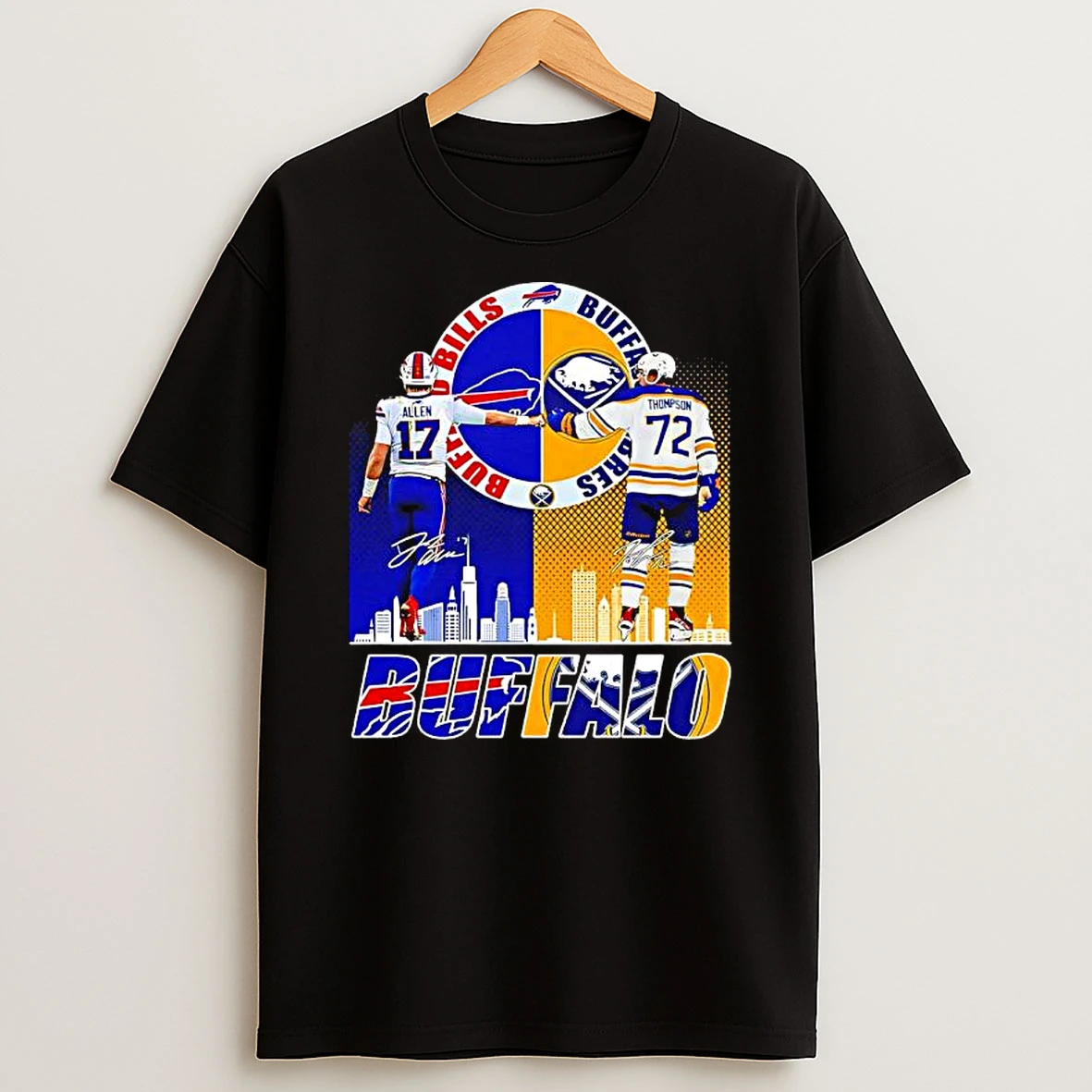 Buffalo Bills And Sabres Won Buffalo Sunday Josh Allen And Tage Thompson T Shirt