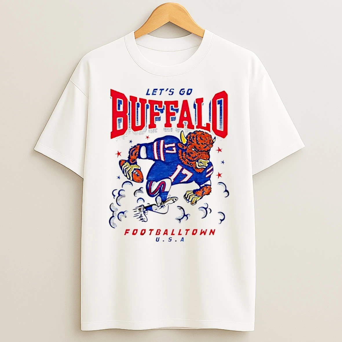 Buffalo Bills Lets Go Buffalo Footballtown Usa Mascot T Shirt