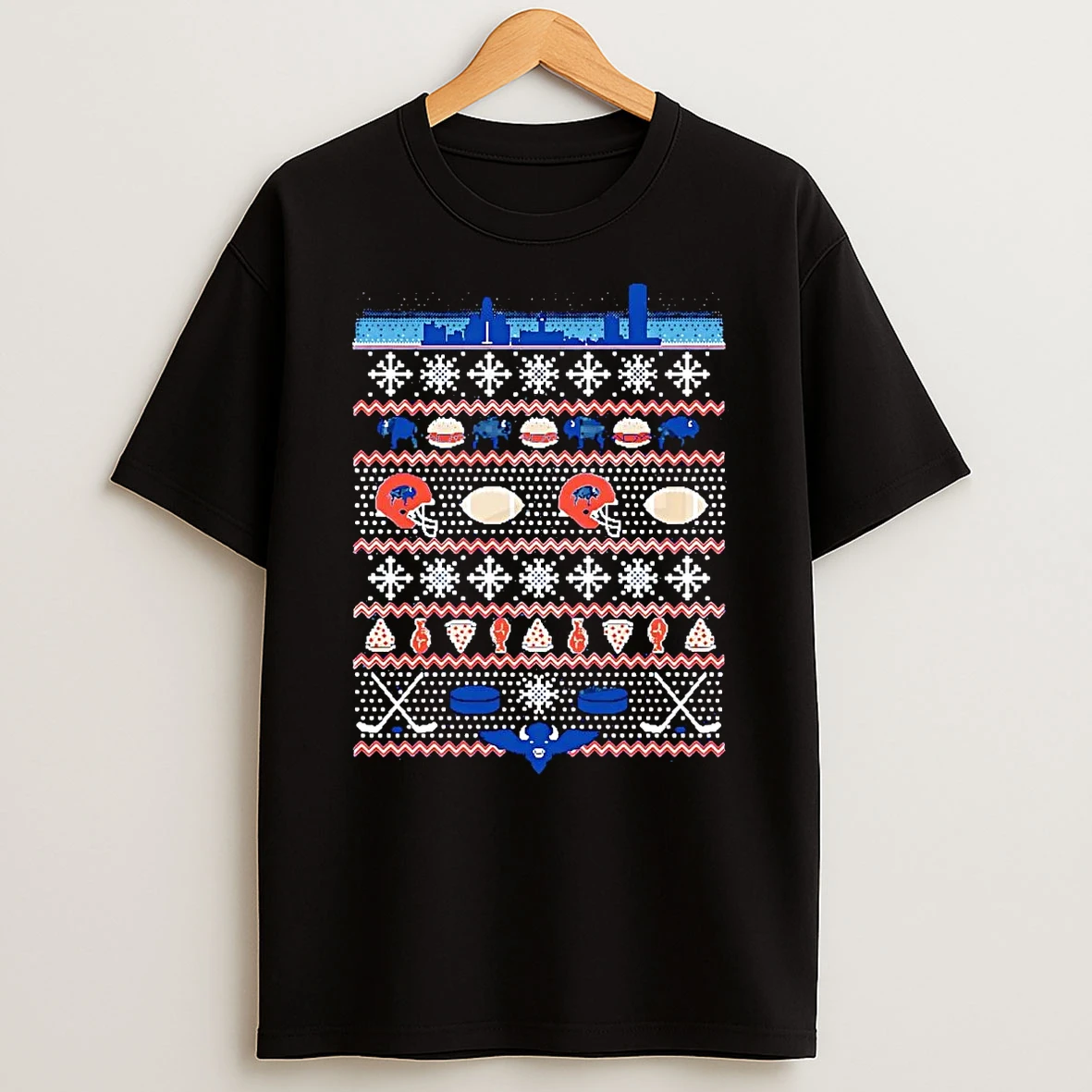 Buffalo Bills Skyline Ugly Christmas T Shirt