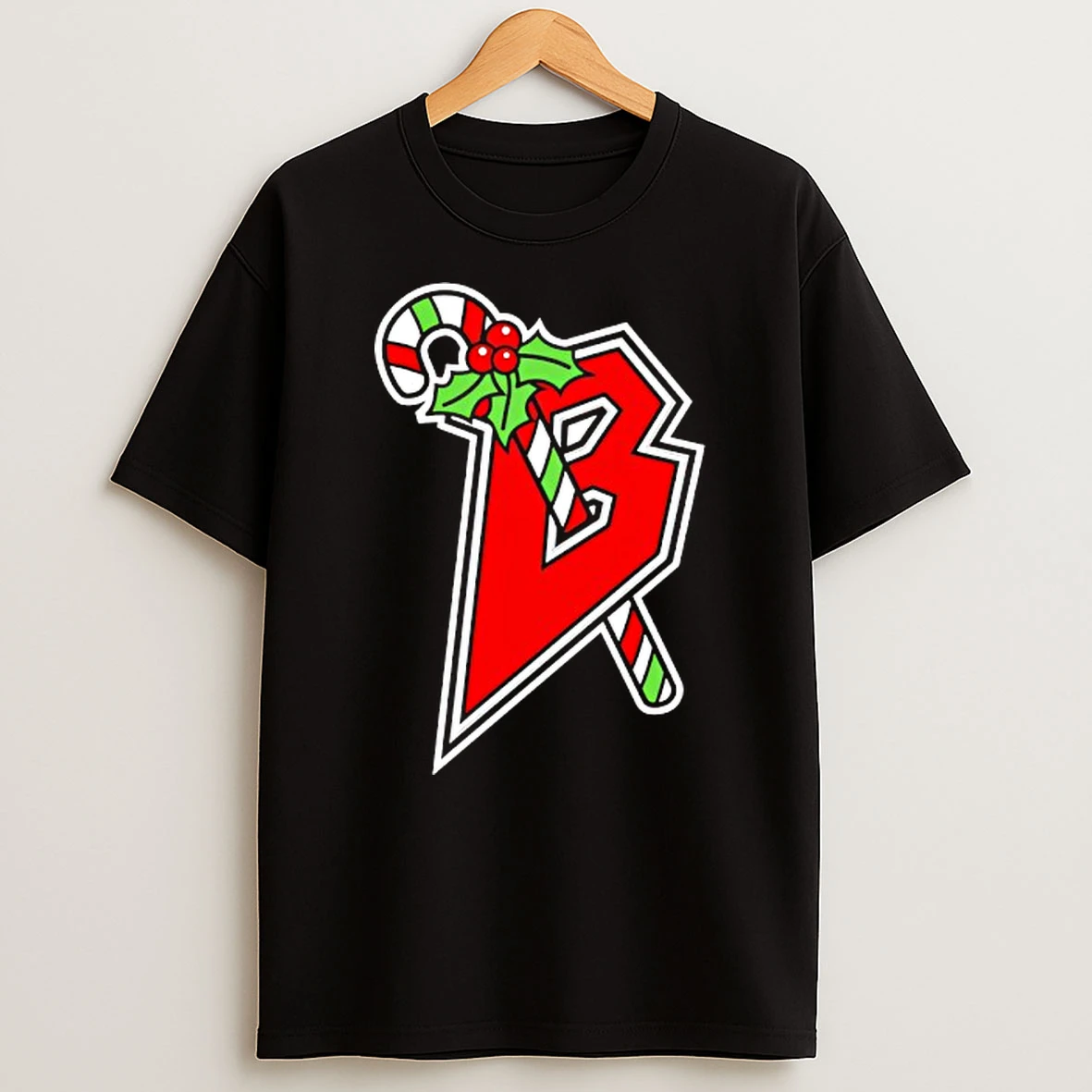 Buffalo Hockey Christmas Candy Cane Logo T Shirt