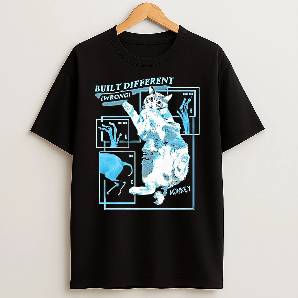 Built Different Wrong Monkey Cat Collaboration T Shirt